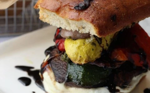 mozzarella and veggie sandwich