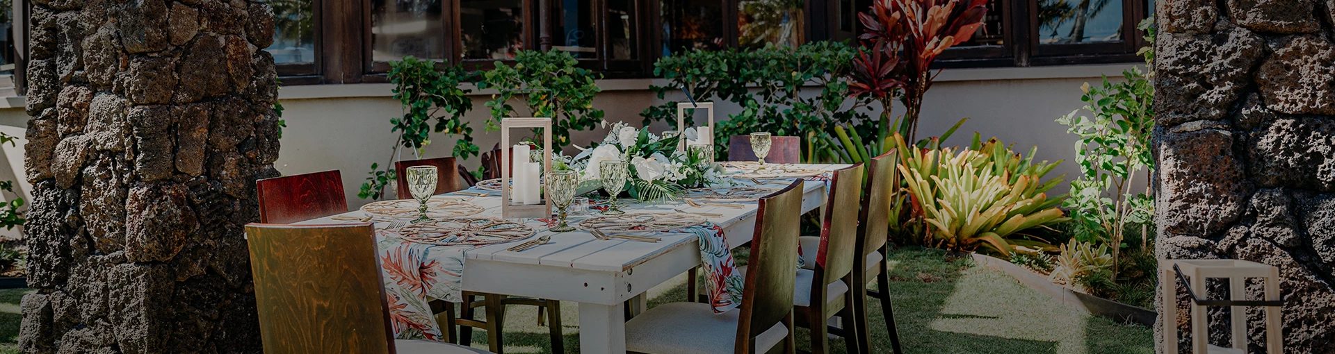 a table set up for a dinner party