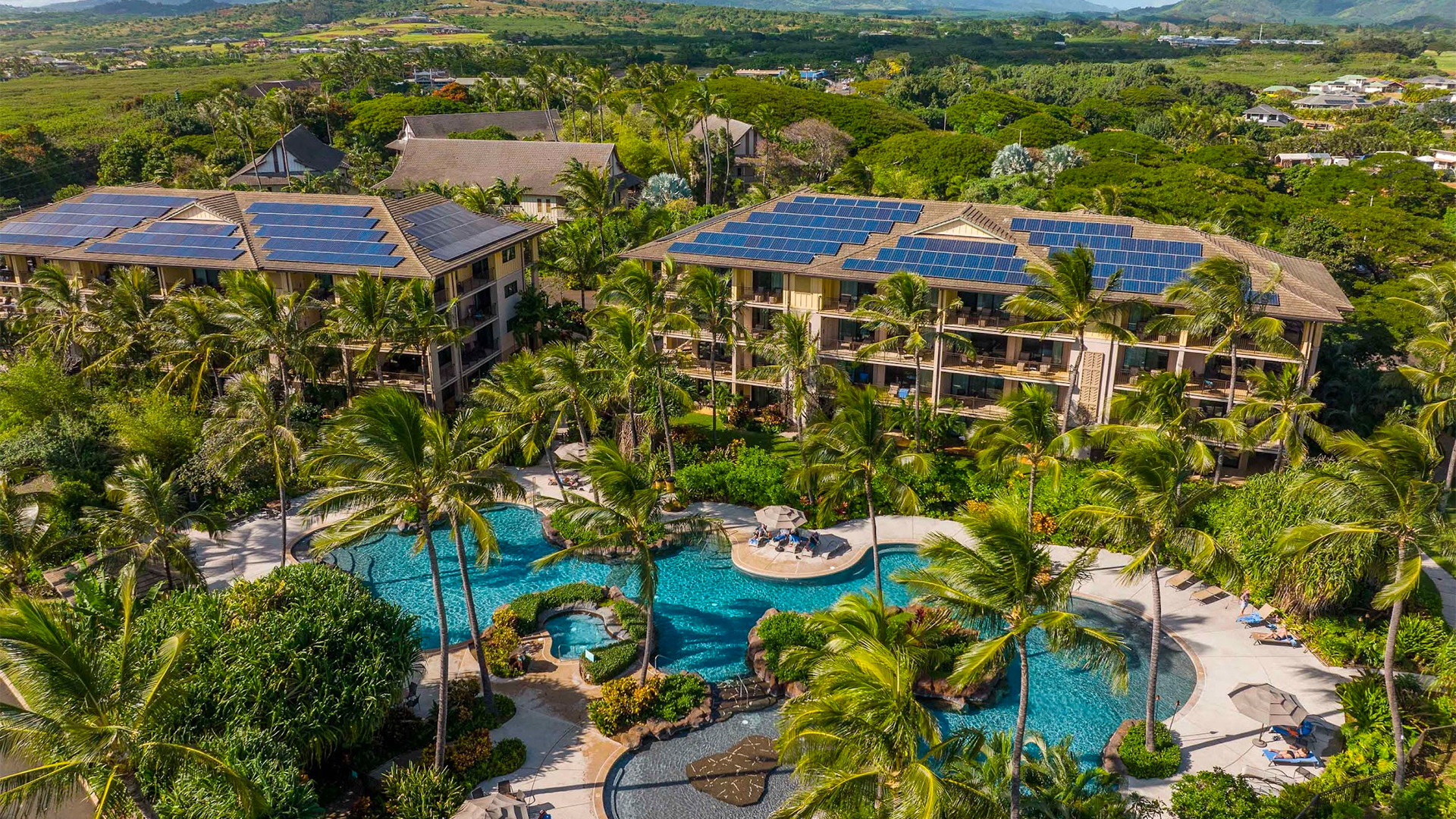a large house with a pool