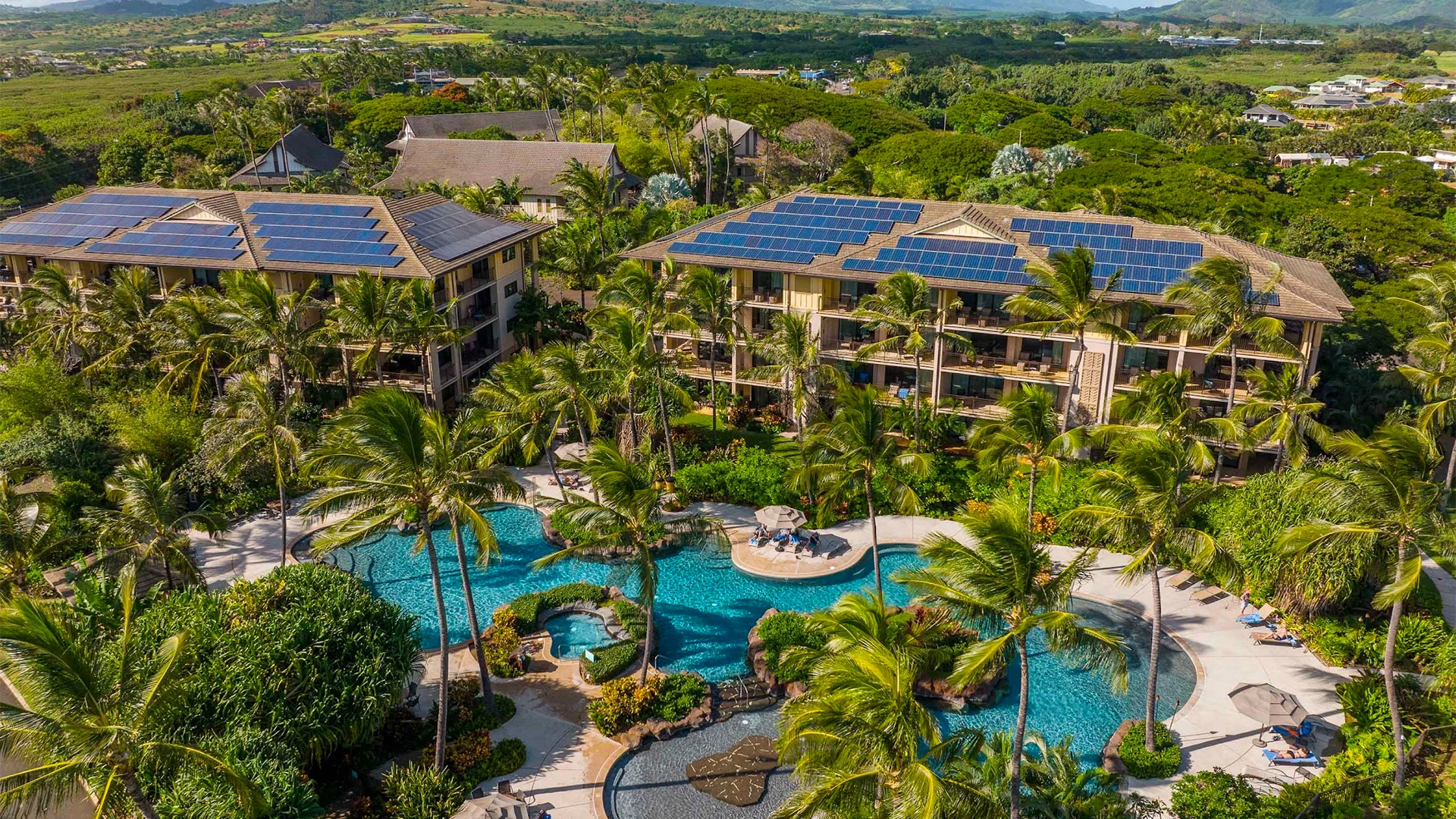 a large house with a pool