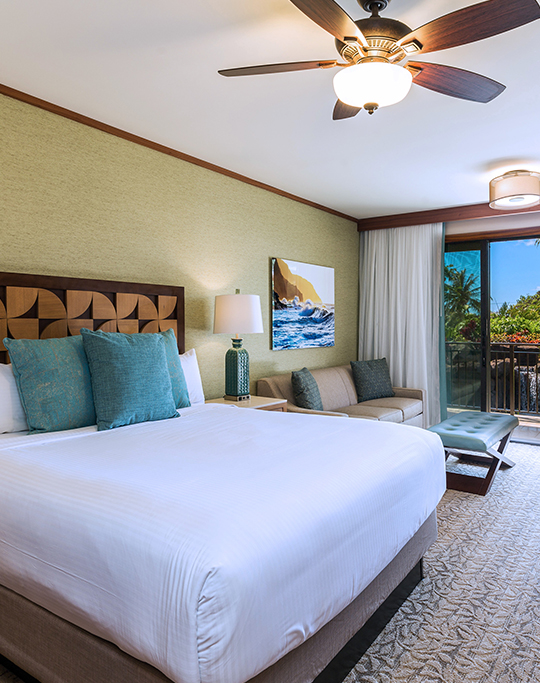 a room with a bed and a couch