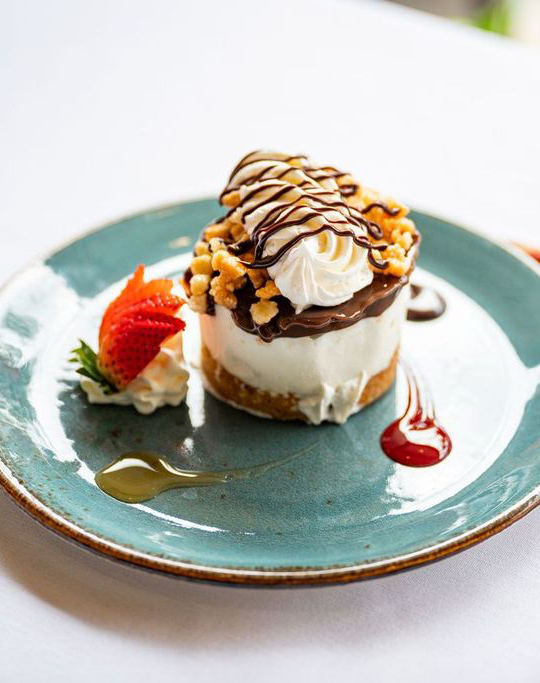 a dessert on a plate