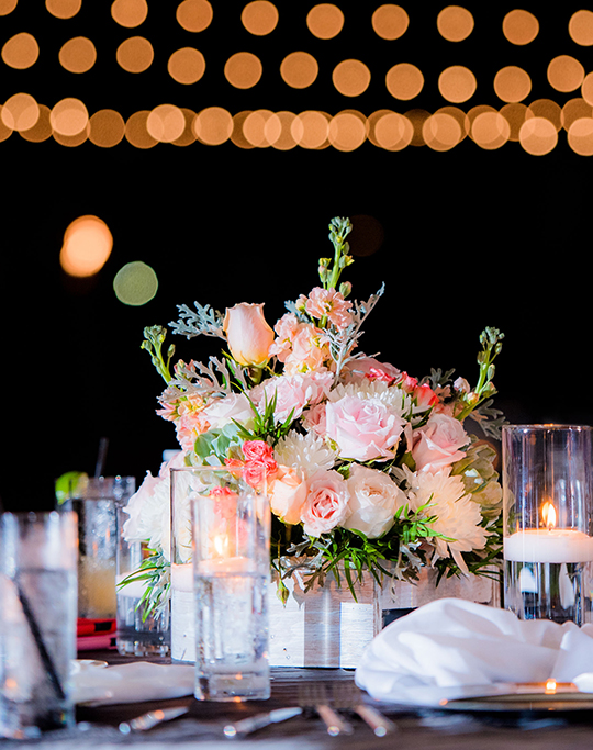 a bouquet of flowers on a table