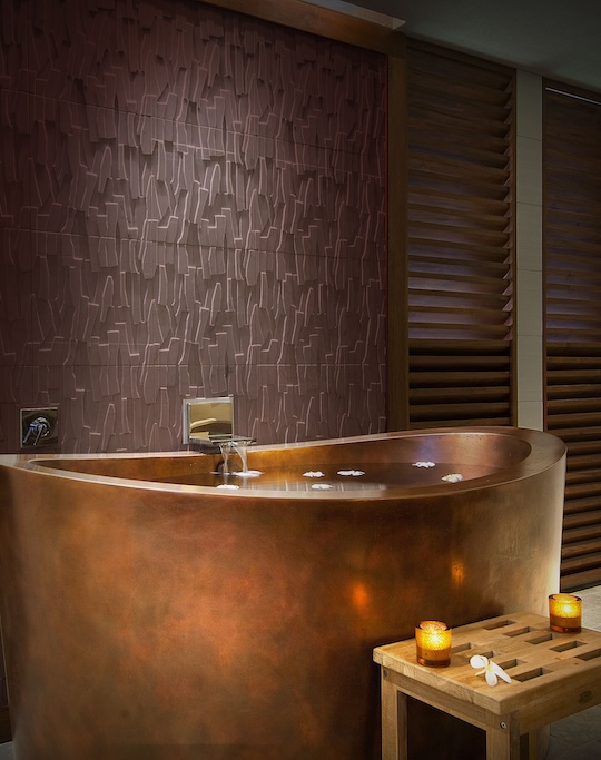 a bathtub with water in it