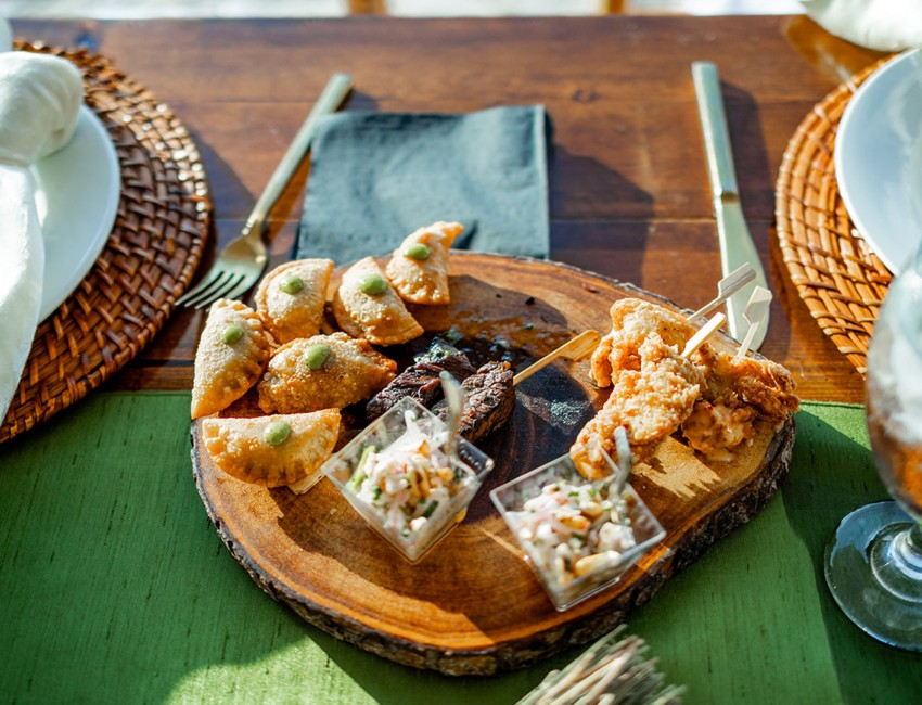 a plate of food on a table