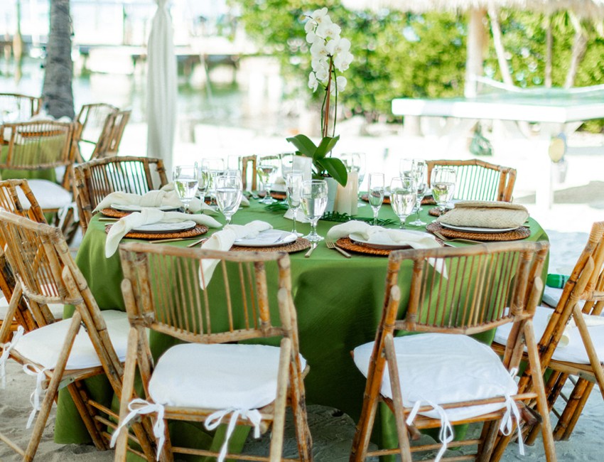 a table set up for a dinner party