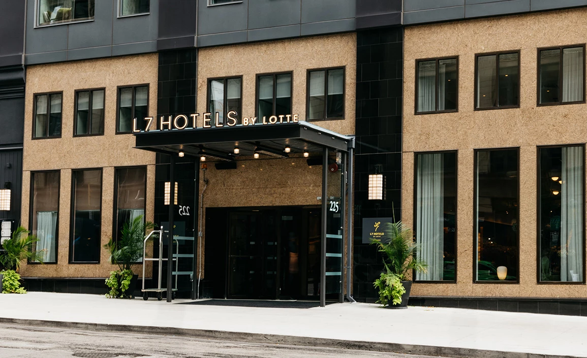 a building with a sign on the front
