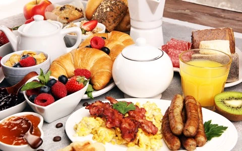 a table full of food