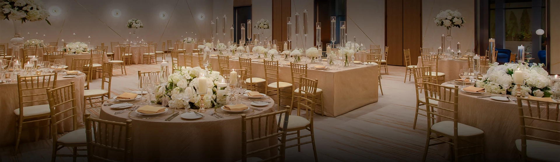 a table set for a wedding reception