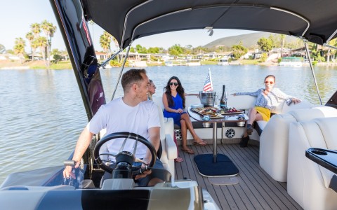 a group of people on a boat