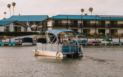 a boat on the water at lakehouse resort san marcos lake activities