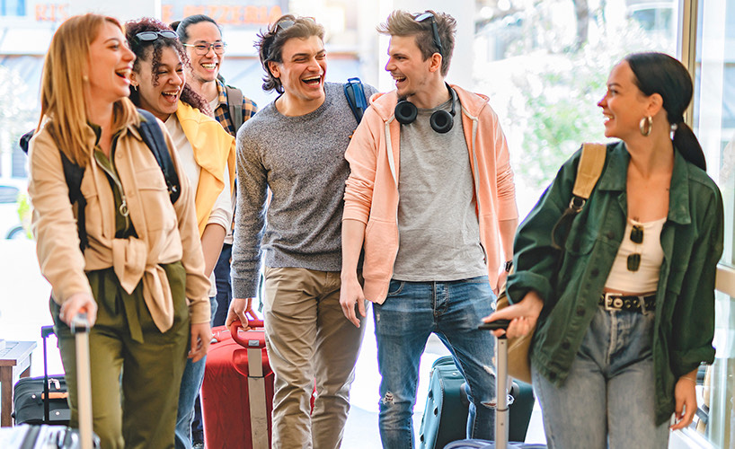 a group of people walking