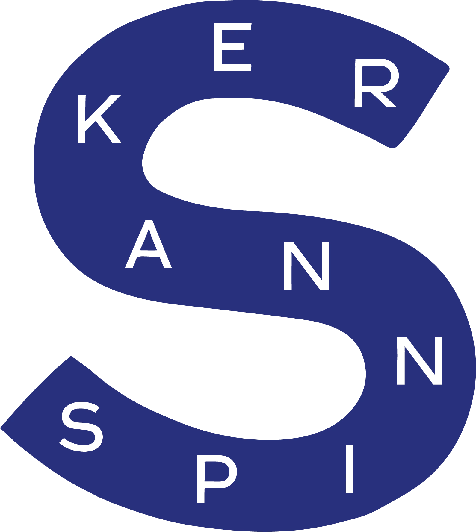 a blue letter s with black text