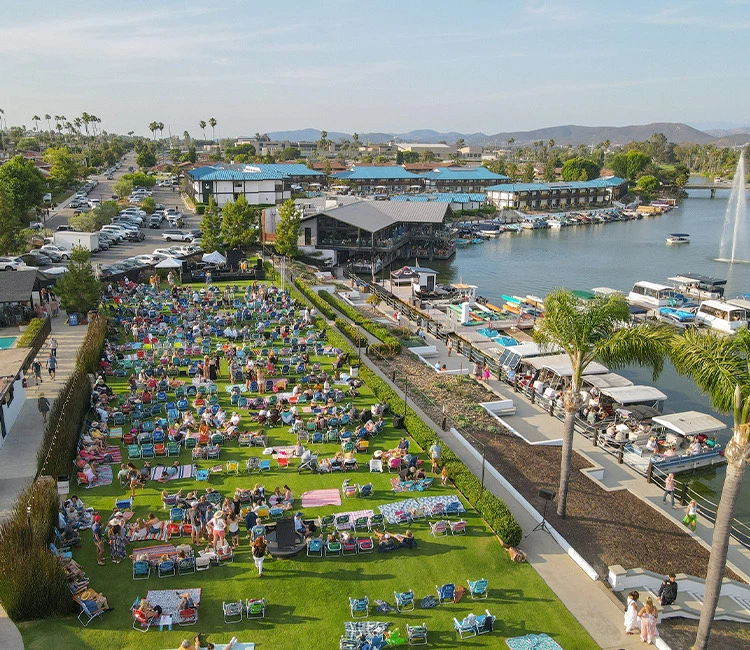 a group of people at a beach