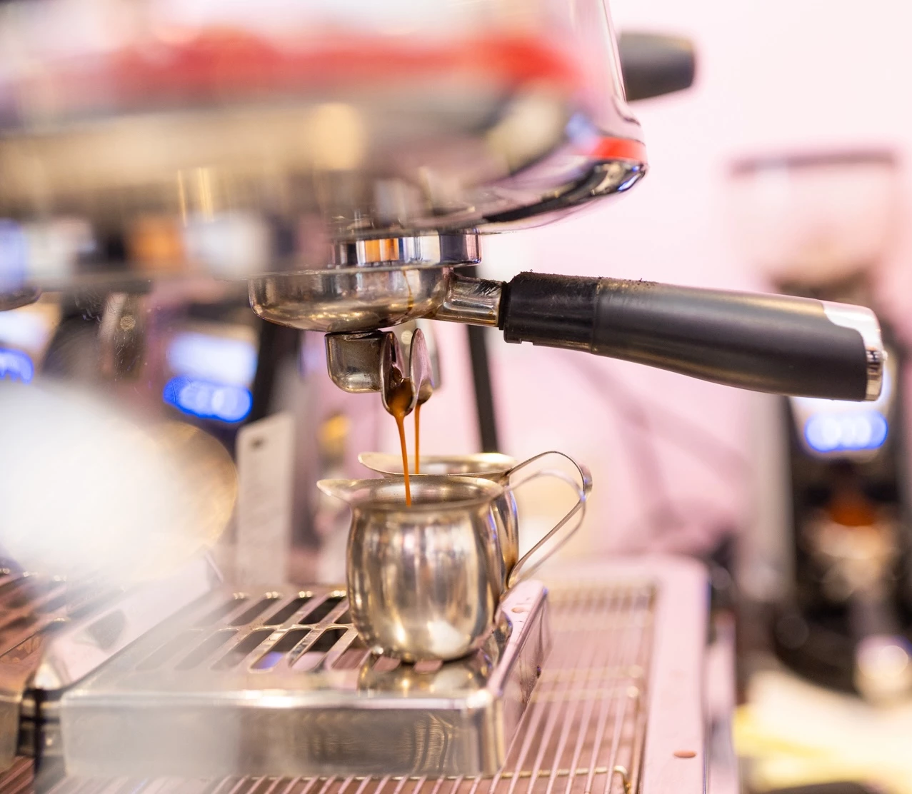 a close up of a coffee machine