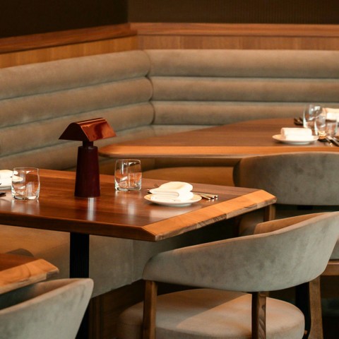 a table with plates and glasses on it