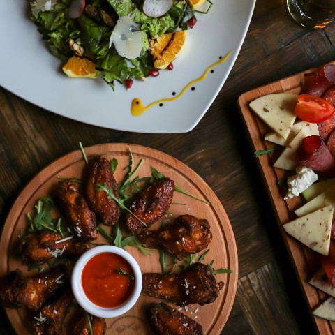 a plate of food on a table