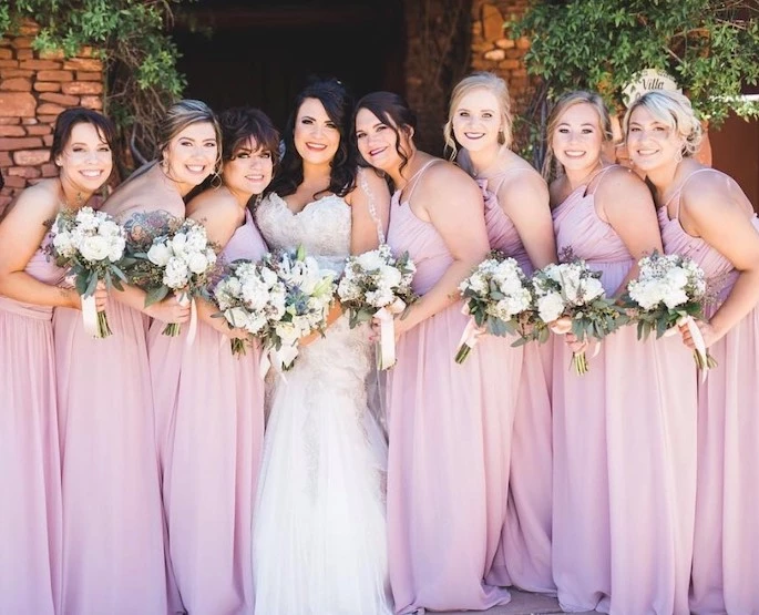 Bride and bridesmaids