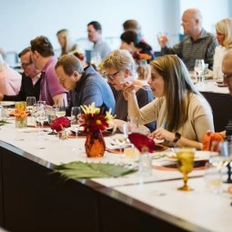guests enjoying the food from the cooking class