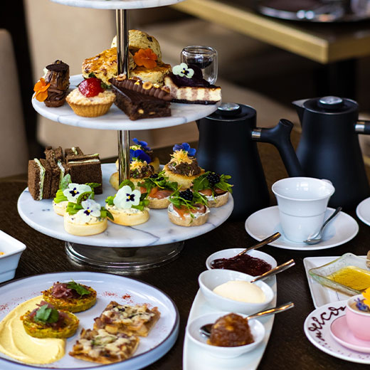 a tray of food on a table