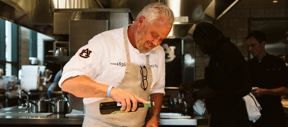 a man in a kitchen
