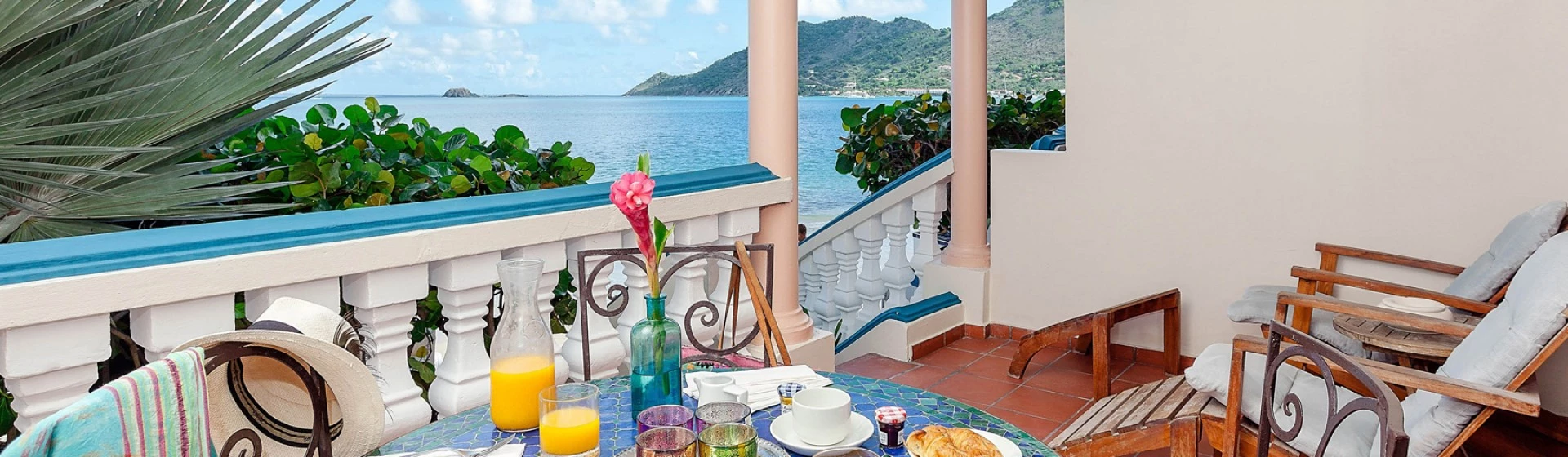 Le Petit Hotel room table with food