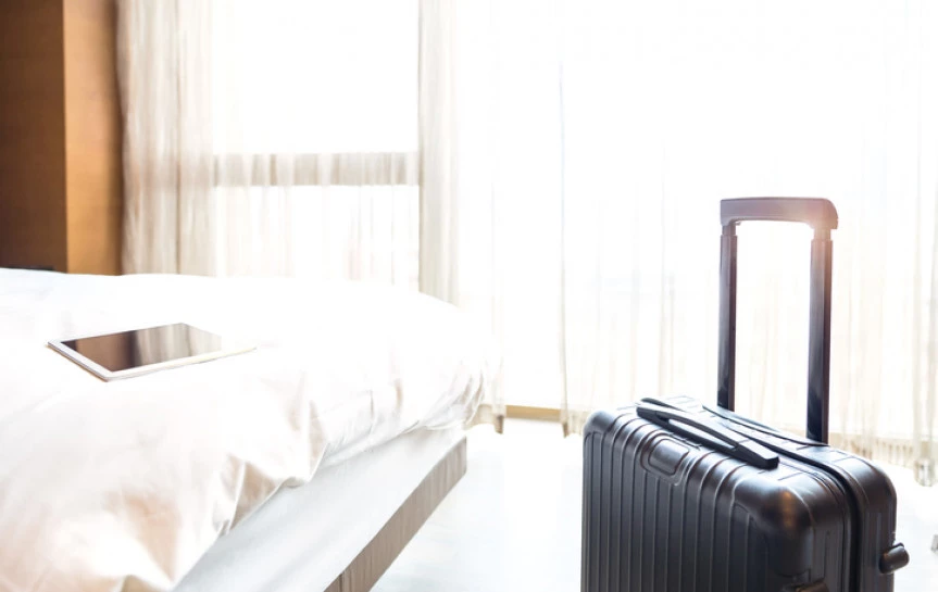 luggage in hotel room