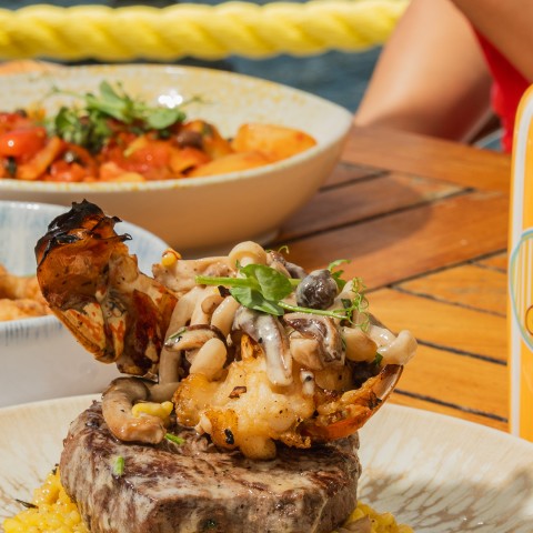 a plate of food on a table