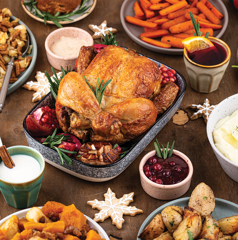 a table full of food