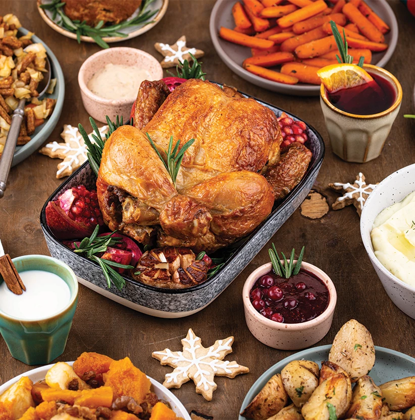 a table full of food