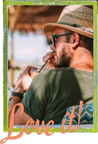 a man drinking from a straw