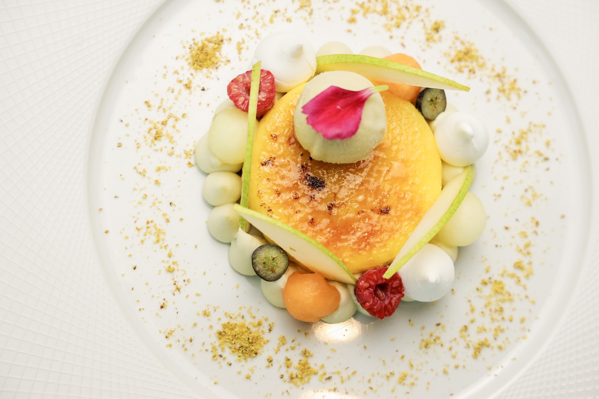 a plate of food on a white plate