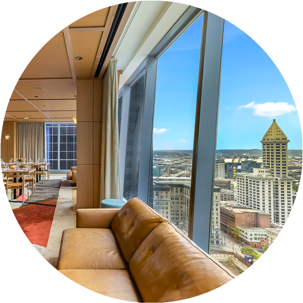 a view of a city from a window