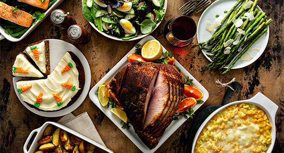 a table full of food