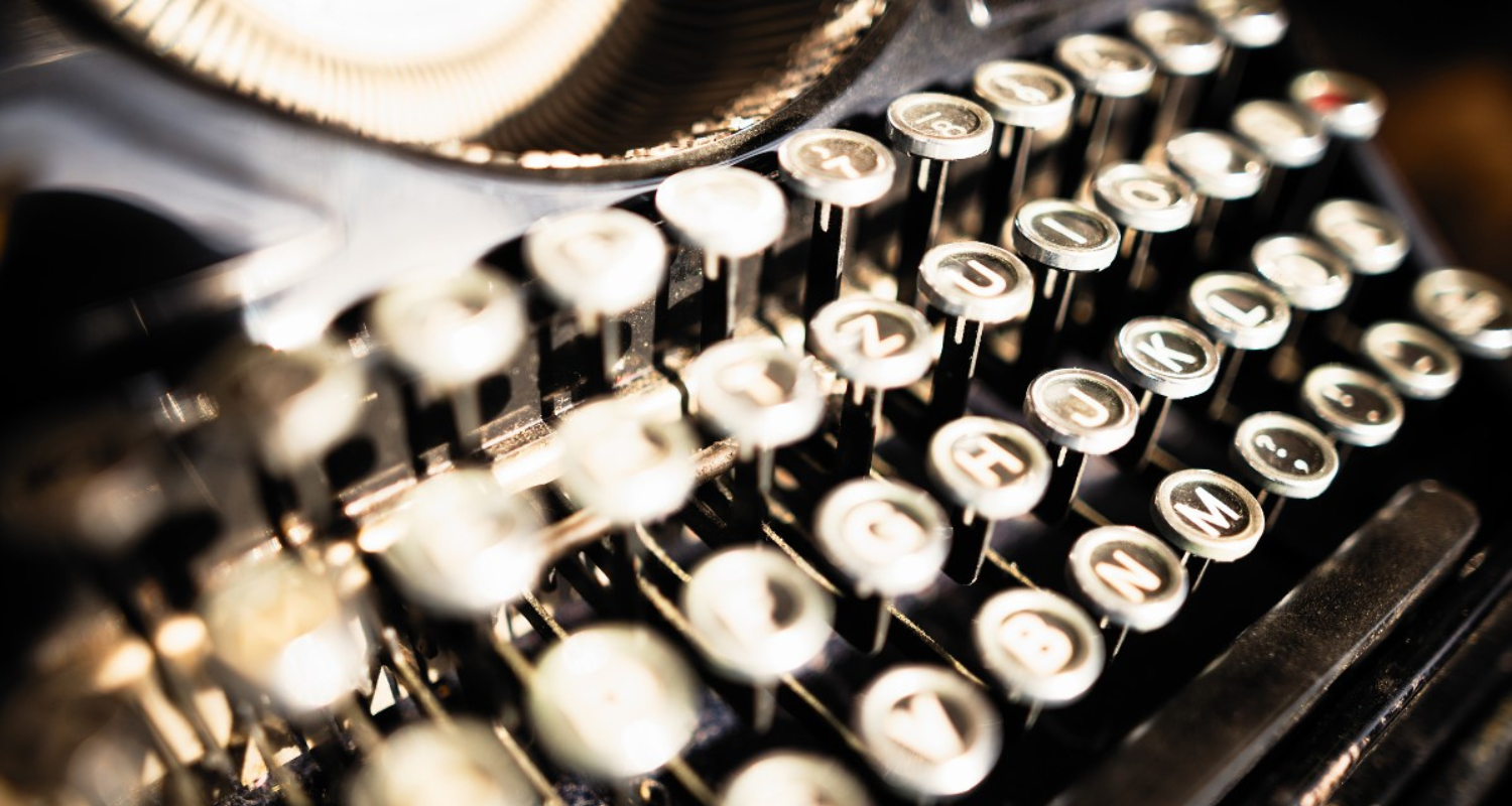 close up of a typewriter