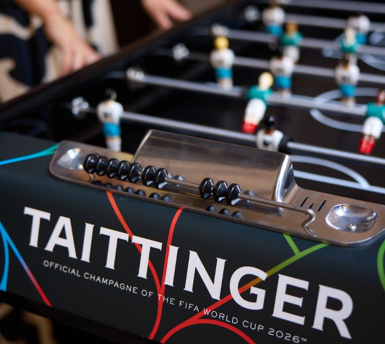 a close up of a foosball table