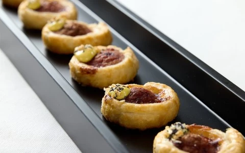 a tray of food on a table