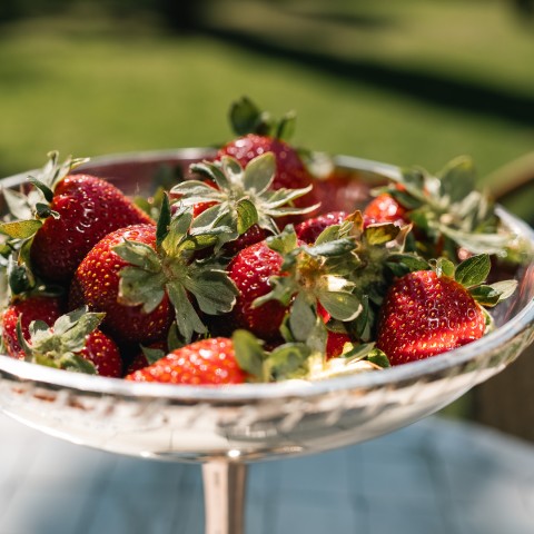 a bowl of strawberries