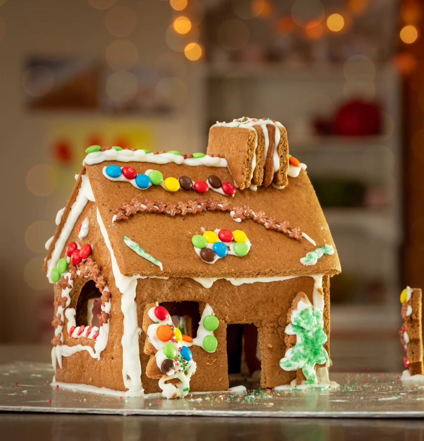 a gingerbread house with candy