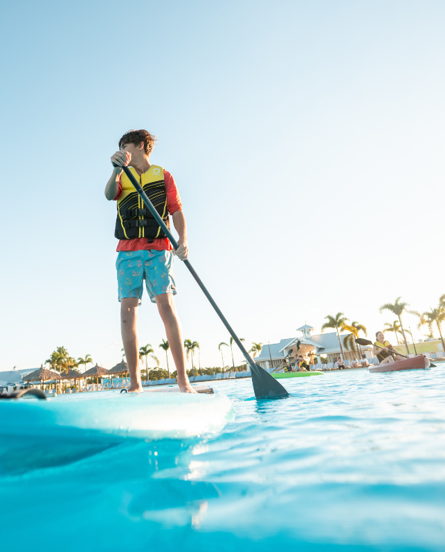 a person on a paddle board