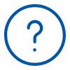 a blue question mark in a circle