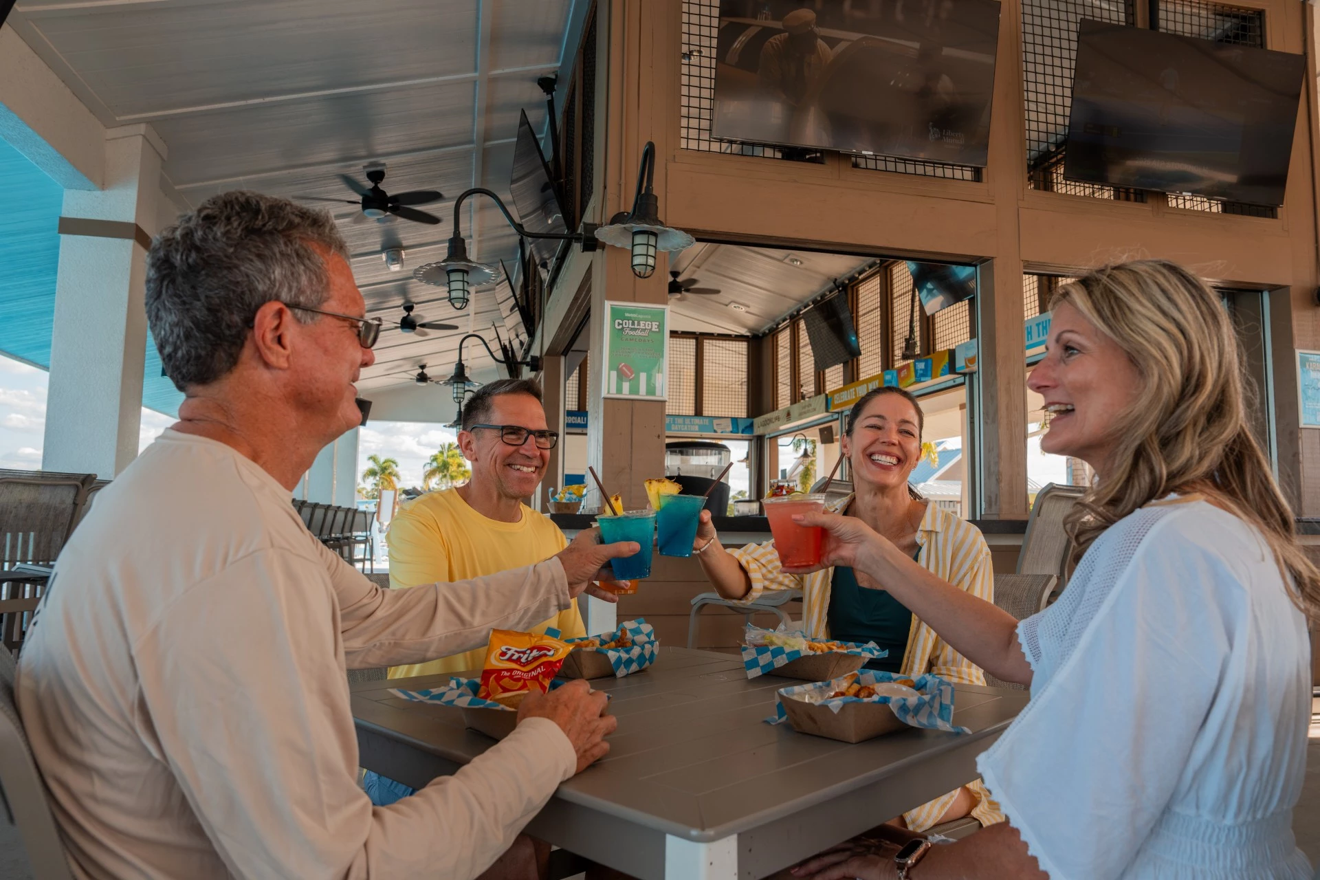 a group of people sitting at a table