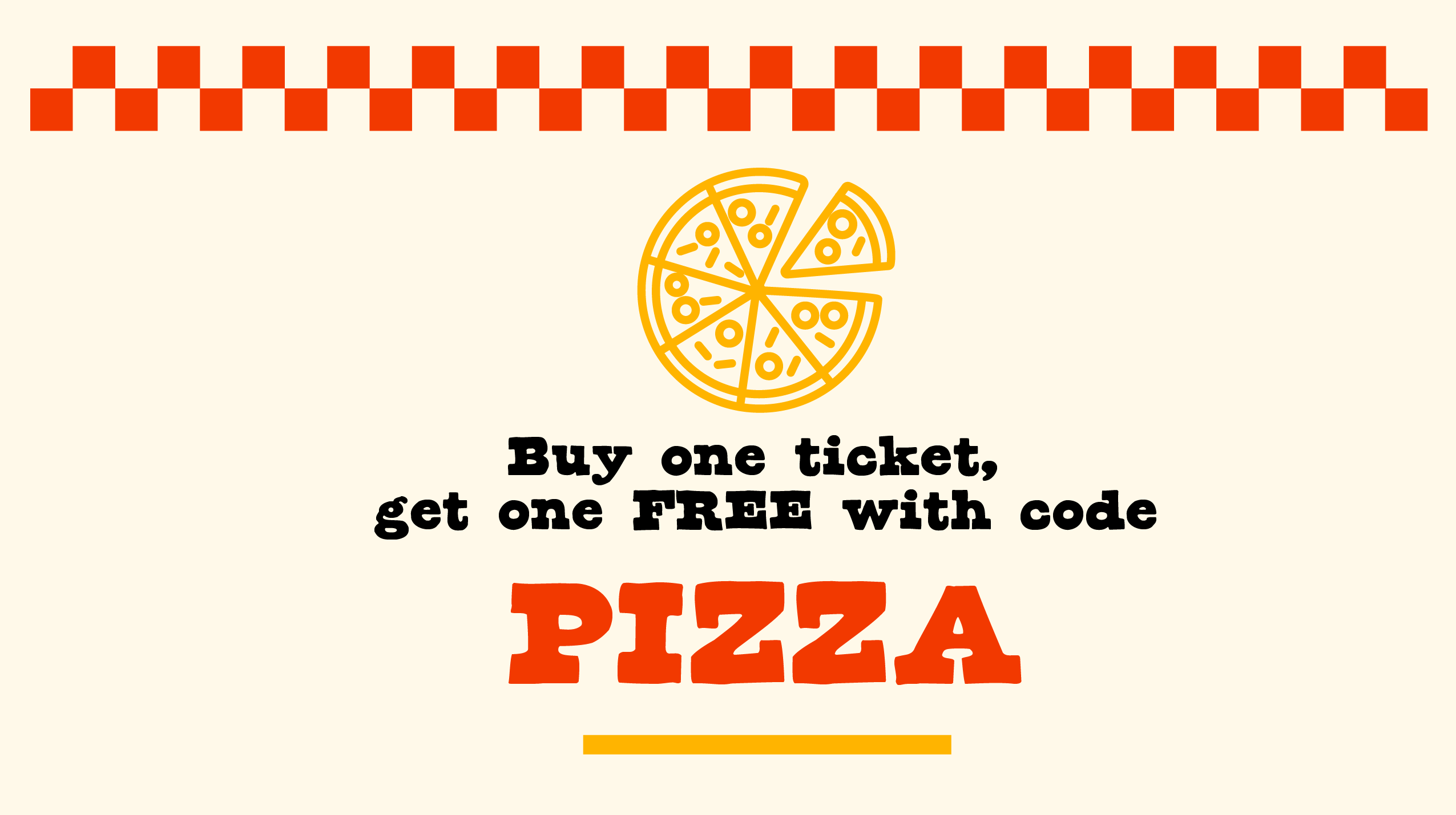 a pizza coupon with a slice of pizza