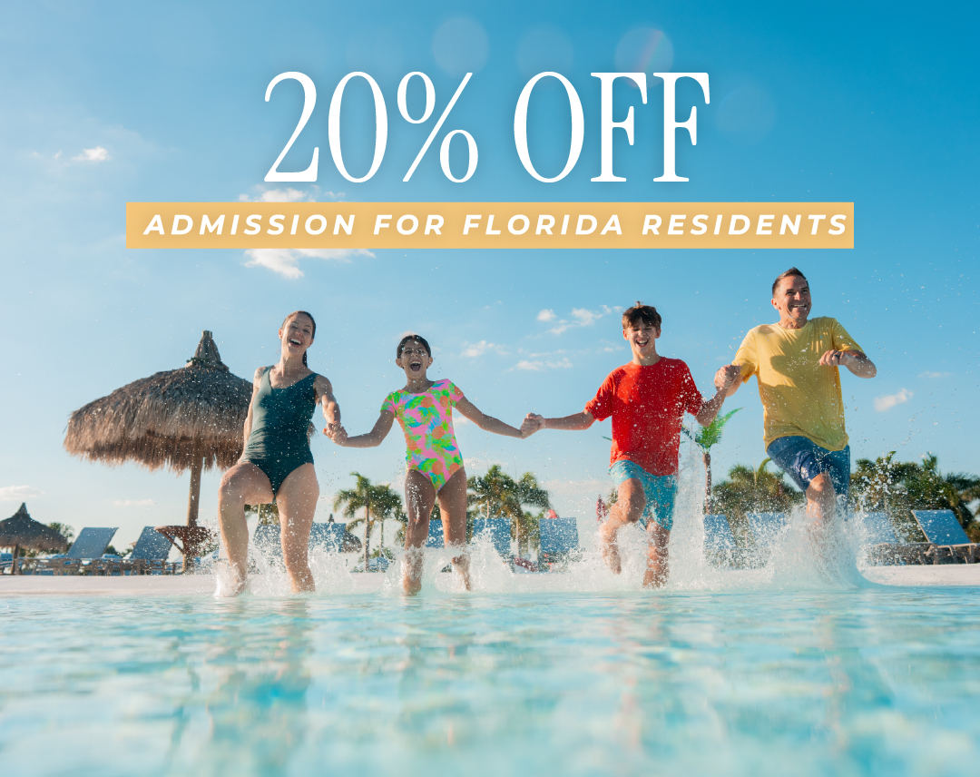 a group of people running in water, fl resident 20% off discount
