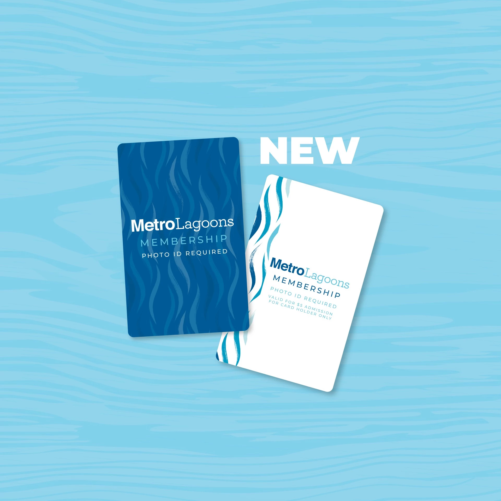 a blue and white card