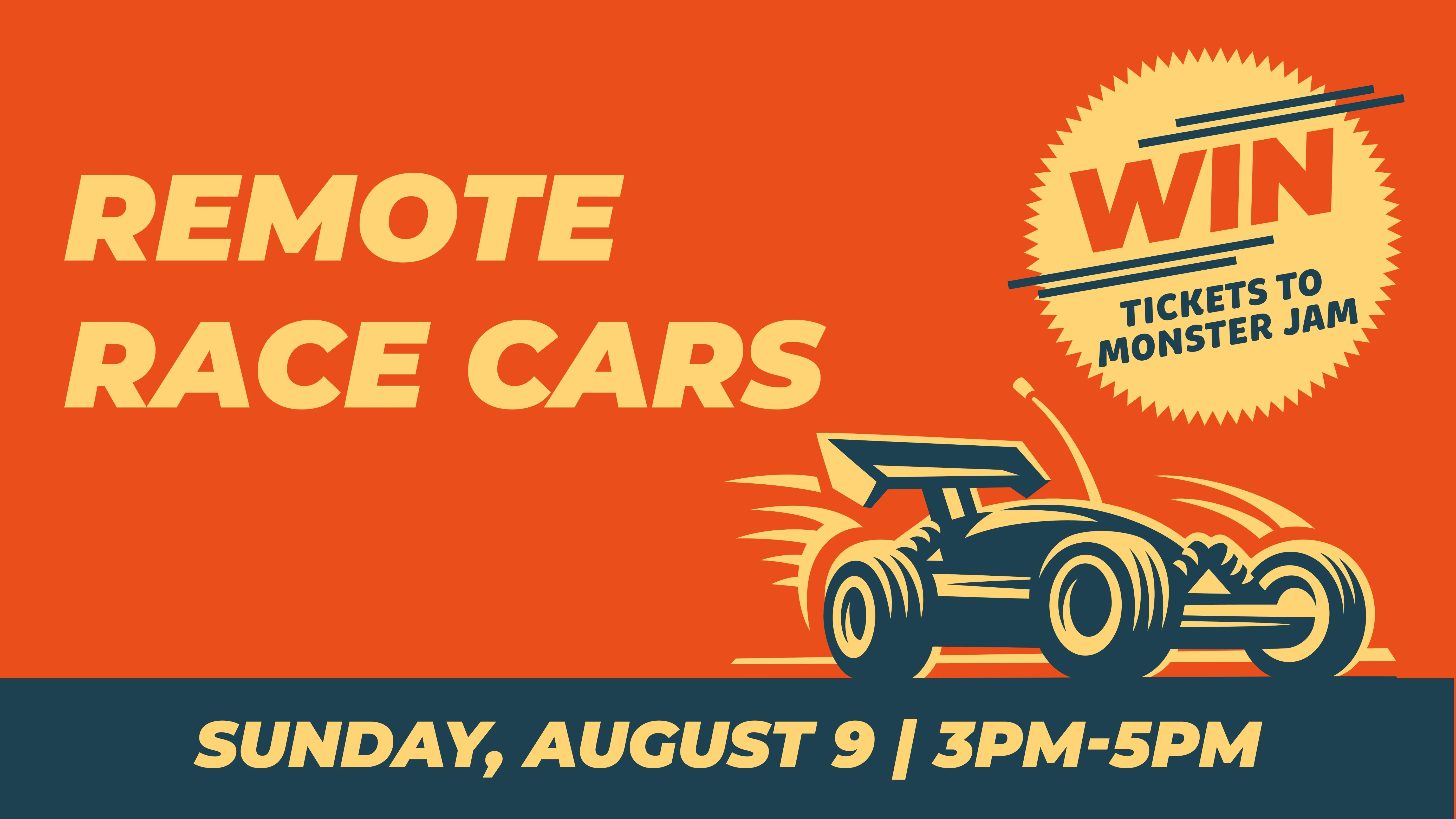 a poster for a race car event