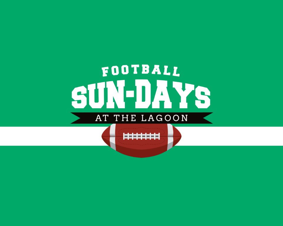 a green and white logo with a football