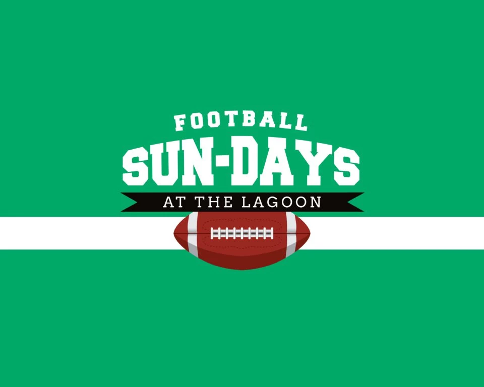 a green and white logo with a football