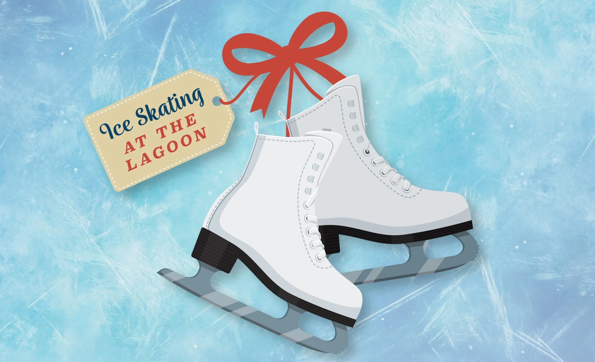 a pair of ice skates with a tag