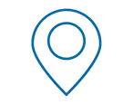 a blue and black location pin